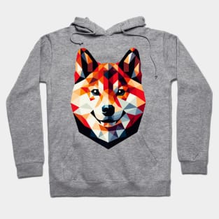 Geometric Shiba Inu: Polygonal Art Portrait Hoodie